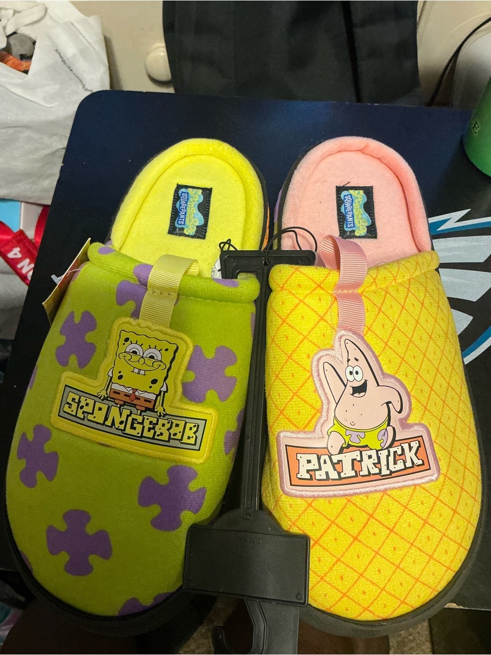Nickelodeon SpongeBob Patterned Slip-On Slippers in Yellow and Purple